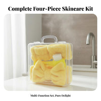 4 Pieces Soft Bristles 4 Piece Facial Cleansing Kit Absorbent Wristbands Face Wash Brush Set Reusable for Women, Teenagers, Bathroom, Travel