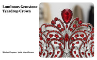 Pageant Crown Premium Quality Alloy Crystal Queen Crown Bridal Tiara Luxury Design Crystal Wedding Tiara Large Teardrop Stone
