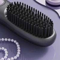 Cordless Straightening Brush Rechargeable Mini Hair Straightener Comb Anti-Scald