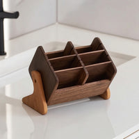 Wooden Cosmetic Storage Box Stylish Vanity Organizer with Dividers Versatile Case for Women, Bedroom