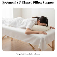 Removable Cover U-Shaped Face Cradle Washable Massage Table Face Pillow Reusable for Beauty Salon, Spa, Home