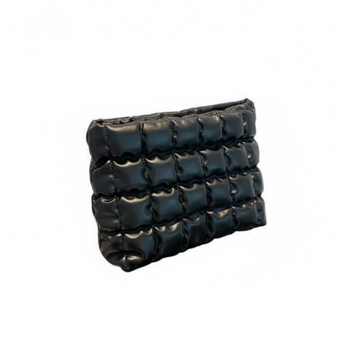 Large Capacity Puffy Quilted Makeup Bag Spacious Puffy Makeup Bag Portable for Travelers, Young Adults, Daily Use, Parties, Home