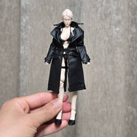 1/12 Scale Leather Coat Ready to Use 1/12 Scale Overcoat Coat Female Figure Jacket Long-Lasting Material Doll Leather Overcoat