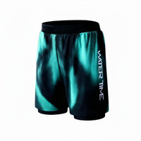 Men's Quick Dry Swim Shorts, Double Lined, Loose Fit, Water Land