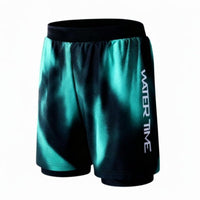 Men's Quick Dry Swim Shorts, Double Lined, Loose Fit, Water Land