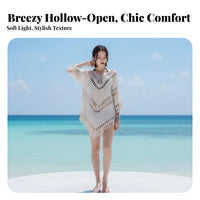 Beach Cover Up, Hollow Knit Loose Top, Sun Protection for Women
