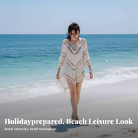 Beach Cover Up, Hollow Knit Loose Top, Sun Protection for Women