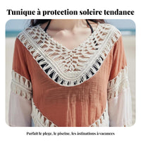 Beach Cover Up, Hollow Knit Loose Top, Sun Protection for Women