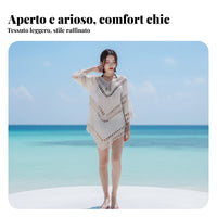 Beach Cover Up, Hollow Knit Loose Top, Sun Protection for Women