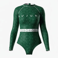 Sun Protection One-Piece Swimwear, Long Sleeve, Slimming, Women