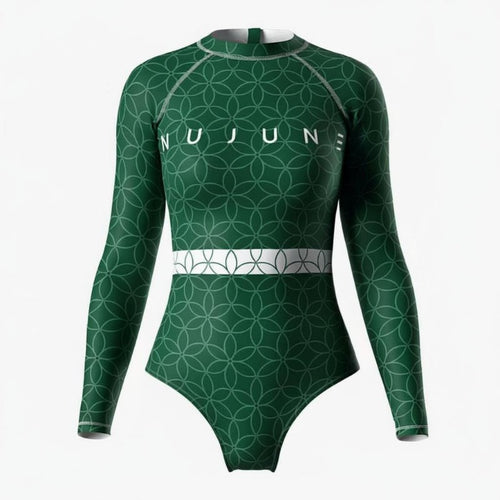Sun Protection One-Piece Swimwear, Long Sleeve, Slimming, Women