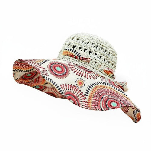 Women's Wide Brim Sun Hat, Ethnic Style, Beach, Holiday, Travel Protection