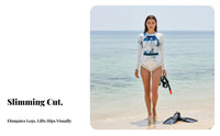 Women's Long Sleeve One-Piece Swimsuit, Slimming, For Diving & Snorkeling