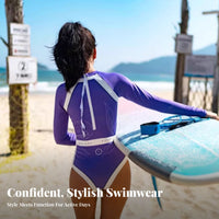 Women's Long Sleeve One-Piece Swimsuit, Slimming, For Diving & Snorkeling
