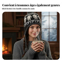Knitted Winter Hat, Windproof Warm Ski Beanie for Men & Women, Fashion Braided Design, Random Color