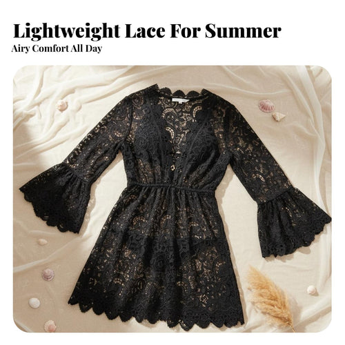 Hollow Lace Cover Up, Swimsuit Cardigan, Beach Shawl for Women