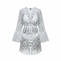 Hollow Lace Cover Up, Swimsuit Cardigan, Beach Shawl for Women