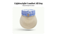 Women's Sun Hat, Chinese Porcelain Design, Navy & Cream, Stylish, Premium Look, Beach Holiday
