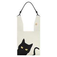 Cat Series Beach Bag, Detachable Strap, Cream, Holiday, 2025
