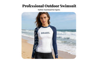 Women's Rash Guard Swimsuit, Long Sleeve, Sun Protection, Quick Dry, Two Piece, Surfing, Snorkeling, Holiday