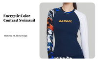 Women's Rash Guard Swimsuit, Long Sleeve, Sun Protection, Quick Dry, Two Piece, Surfing, Snorkeling, Holiday