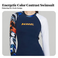 Women's Rash Guard Swimsuit, Long Sleeve, Sun Protection, Quick Dry, Two Piece, Surfing, Snorkeling, Holiday