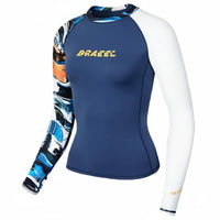 Women's Rash Guard Swimsuit, Long Sleeve, Sun Protection, Quick Dry, Two Piece, Surfing, Snorkeling, Holiday