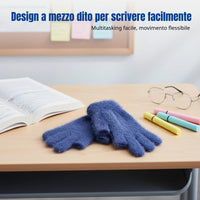 Thick Fleece Fingerless Gloves, Winter, Student Writing, Screen-Compatible, Kids