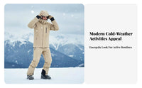 Winter Ski Apparel for Men and Women, Snowboarding Suit Set, Hooded Jacket, Ski Bibs