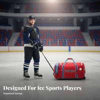 Ice Sports Gear Bag, Protective Equipment Storage, Wheeled Trolley, Automatic Standing, Youth & Adult
