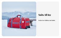 Ice Sports Gear Bag, Protective Equipment Storage, Wheeled Trolley, Automatic Standing, Youth & Adult