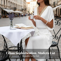 Lace V-Neck Dress, Summer Relaxed, Split Hem, Stylish Women, European