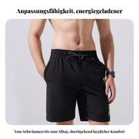 Men's Quick Dry Swim Shorts, Double Lined, Loose Fit, Water Land