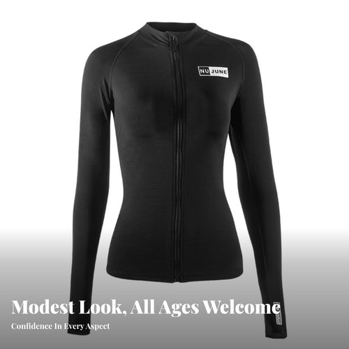 Women's Conservative Swimsuit, Two-Piece, Long Sleeve, Sun Protection, Slimming, fastener, Extended Size