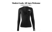 Women's Conservative Swimsuit, Two-Piece, Long Sleeve, Sun Protection, Slimming, fastener, Extended Size