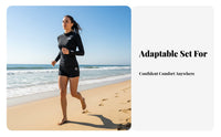 Women's Conservative Swimsuit, Two-Piece, Long Sleeve, Sun Protection, Slimming, fastener, Extended Size