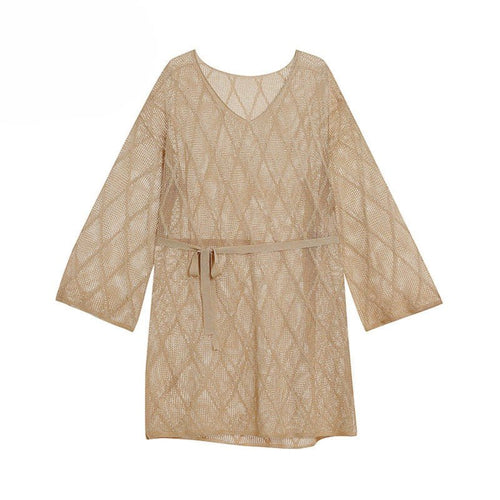 Beach Long Sleeve Top for Women, Relaxed Knitwear, Summer, Lightweight