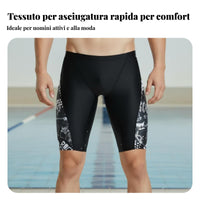 Men's Swim Briefs, Quick-Dry, Knee-Length, Anti-Embarrassment, Beach, Pool, Spa