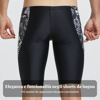 Men's Swim Briefs, Quick-Dry, Knee-Length, Anti-Embarrassment, Beach, Pool, Spa