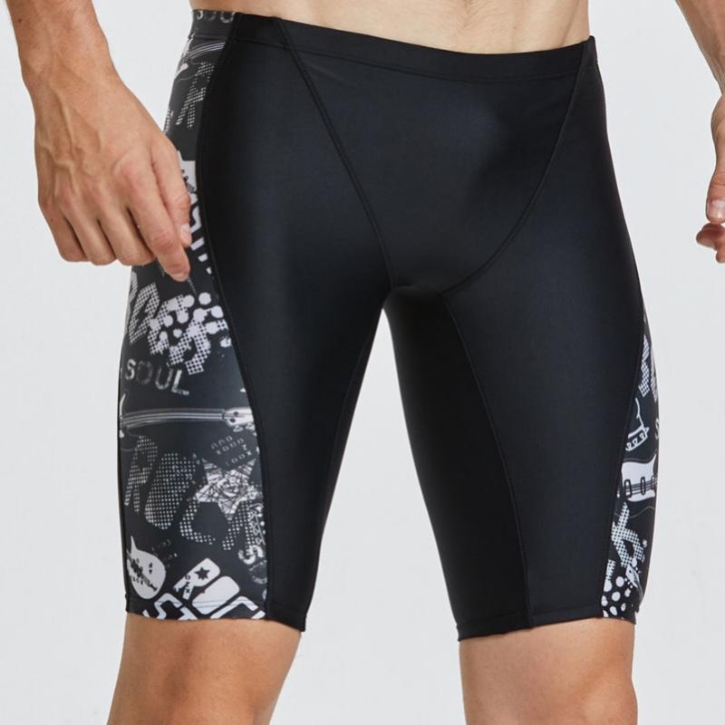 Men's Swim Briefs, Quick-Dry, Knee-Length, Anti-Embarrassment, Beach, Pool, Spa