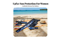 Women's Beach Pants, UPF50 Sun Protection, Water Resistant, Snorkeling, Diving, Botanical/Tie-Dye Print
