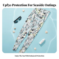 Women's Beach Pants, UPF50 Sun Protection, Water Resistant, Snorkeling, Diving, Botanical/Tie-Dye Print