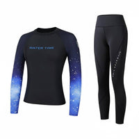 Women's Two-Piece Rash Guard Swimsuit, Sun Protection, Long Sleeve & Pants, Modest Beachwear, Diving