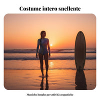 Triangle One-Piece Swimsuit, Plus Size, Long Sleeve, Cute, Modest