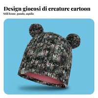 Kids Winter Neck Gaiter, Knitted Fleece, Outdoor Cycling, Breathable, Thermal, Random Color