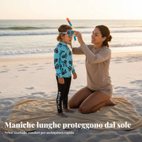 Children's Long Sleeve Swimwear, Sun Protection, Quick Dry