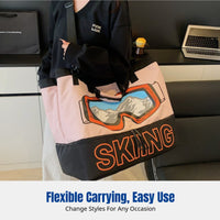 Large Capacity Crossbody Bag, Multifunctional Sports Gym Duffel, Ski Gear, Hand-Carry Travel Luggage
