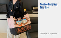 Large Capacity Crossbody Bag, Multifunctional Sports Gym Duffel, Ski Gear, Hand-Carry Travel Luggage