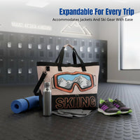 Stylish Travel Duffel, Large Capacity, Expandable Shoulder Bag, Gym, Ski Gear, Relaxed Design