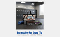 Stylish Travel Duffel, Large Capacity, Expandable Shoulder Bag, Gym, Ski Gear, Relaxed Design